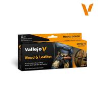 Set De Peintures Wood & Leather |vallejo|70182| 8x18ml Maquette Char Promo