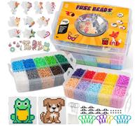 Set de perles à repasser XXL avec 24.000 perles - Set créatif avec plaques à enfiler, modèles & accessoires pour enfants à partir de 5 ans