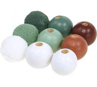 Set de perles en bois Creative 36pcs, tons verts & bruns, Ø3cm, pour bijoux & déco