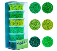 Set de perles thermocollantes - 3000 pcs, 6 nuances de vert, compatible avec Hama, création créative