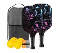 Set de Pickleball | Set De Pickleball en Fibre De Verre pour 4 - Accessoires de Sport Léger en Fibre de Verre Ergonomique pour Intérieur, Extérieur, Maison, Exercice, pour Hommes et Femmes