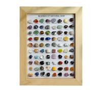 Set de Pierres Précieuses, 80 Minéraux en Cristaux Naturels, Collection de Pierres Précieuses pour Enfants, Collection de Trésors, Décoration de Maison, Cadeaux pour Filles et Garçons (Bois)