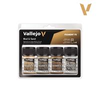 Createx Vallejo Pigment FX – Set 4x35ml pour maquettes/dioramas (barro & sable), tutoriel inclus