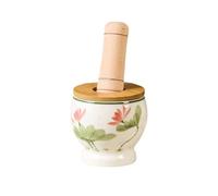Set de pilons en céramique, Ensemble de broyeur à ail en céramique, presse-ail de cuisine, pilon à épices domestique, broyage en céramique avec broyeur en bois, broyeur à épices et herbes