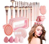 Set de Pinceaux de Maquillage Complet | Set De Pinceaux De Voyage 46 Pièces | Accessoires Beauté Multi-usage Poudre Voyage Quotidien Maison Cadeau Saint Valentin