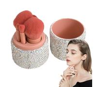 Set De Pinceaux De Voyage | Pinceaux De Voyage Compact - Coffret Strass Portable avec Texture Fondante pour Fusion Fard à Joues, Poudre Bronzante et Fixation Éclat Naturel