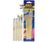 Set de pinceaux en poils naturels avec manche en bois 6 pièces Flamingo