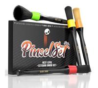 Set de pinceaux Nuke Guys Detailing | 4x pinceaux auto : 1 dur, 2 moyens, 1 doux pour un nettoyage efficace et délicat de l’extérieur | Kit de pinceaux pour entretien auto