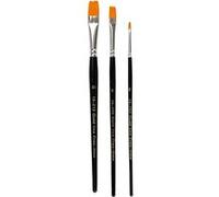 Set de pinceaux plats Gold Line Nylon - n° 2 / 8 / 13 - 3 pcs Noir G