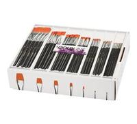 Set de pinceaux plats synthétiques - n° 0 à 20 - 84 pcs G