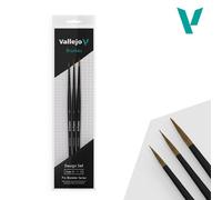 Createx Vallejo - Jeu de pinceaux Pro Modeler Design - Poils naturels - Tailles 0/1/2