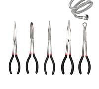 Set De Pinces À Bec Long - Coupe-Fils avec Angles de 25, 45 et 90 Degrés | Pince Fine de 28 cm | Pour Bijouterie Bricolage Pêche Travaux Électriques Plomberie Réparation Mécanique et Ingénierie