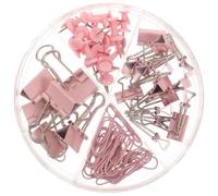 Set de Pinces à Reliure de Bureau Roses en Alliage D'aluminium et Pp