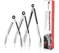 Set de pinces de cuisine pour barbecue, lot de 3,18/8 (304) en acier inoxydable, 7,9,12 pouces, salade et gril résistants, servant des pinces de cuisine pour cuisine