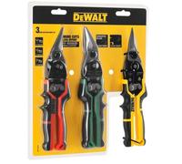 DeWalt - Set de 3 ciseaux à tôle Ergo DWHT14676-0 - droit (jaune), gauche (rouge), droite (vert)