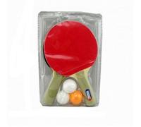 Set de Ping Pong - JJA - 2 Raquettes - 3 Balles - Rouge et Noir - Dimensions 23x14 cm