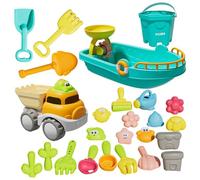 Set de plage de jouets - Outil d'excavation et d'exploration de 25 pièces - Jouets de plage pour famille, extérieur, extérieur, piscine, eau, natation, plongée sous-marine, vacances