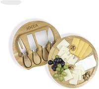 Set De Plateau À Fromages En Bois Avec 4 Couteaux En Acier Inoxydable Idéal Pour Amateurs De Fromage Planche De 20 Cm Avec Base Antidérapante Cadeau Parfait