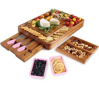 Set de plateau apéritif en bois massif avec tiroirs Vendos85