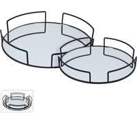 Set de plateaux de service 2 pièces métal/verre KO-HZ1230100