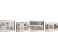 Set de plateaux DKD Home Decor blanc noir or bois MDF 40 x 30 x 6 cm (2 pièces) (12 pièces)
