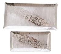 Set de plateaux Marise rectangles argenté - - Amadeus - Argent - Aluminium Argent G
