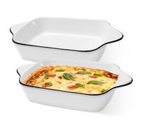 Set de plats à gratin 2 pièces, moule à lasagnes 26,7 cm, plat à gratin en céramique, plat rectangulaire, petit moule lisse pour four pour lasagnes, cuisson, cuisine gastronomique, résistant à la