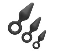 Set de plug anal en silicone Dark Red Brand, 3 pcs.