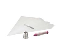 Zenker 44735 Set De Décoration De Gâteau Spécial Football, Poche À Douille Et Stylo De Décoration Pour Gâteau Terrain De Foot, Acier Inoxydable, Plastique, Silicone, 20 X 36 Cm