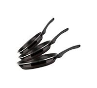 Set De Poêles À Frire Induction 20-24-28 Cm Acier Émaillé, Antiadhésif Sans Pfoa, , Noir, Fagor, Optimax