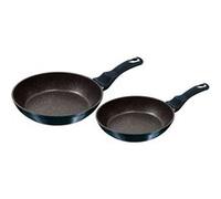 Set de Poêles à Frire Induction 22 - 26cm Aluminium Antiadhésif Marbre sans PFOA Berlinger Haus Aquamarine Bleu marine
