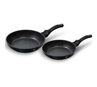 Set de Poêles à Frire Induction 22 - 26cm Aluminium Antiadhésif Marbre sans PFOA, Berlinger Haus, Black Rose, , Noir Noir G