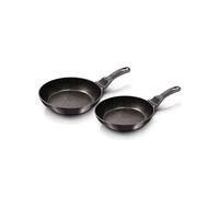 Berlinger Haus Carbon Pro Lot de 2 Poêles à Frire Induction 22-26cm, Aluminium, Antiadhésif Écologique Marbre sans PFOA, Design Metallic Line, Convient à Toutes les Cuisinières, Vitrocéramique, Gaz