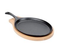 Set de poêles en fonte robuste - Chauffage uniforme - Poêle à frire antiadhésive - Polyvalent pour la cuisine, le barbecue, la cuisinière - Utilisation en intérieur et en extérieur - Avec plateau de