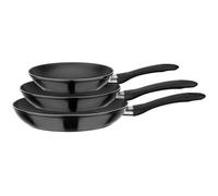 Set de poêles - GSW - NOVA NOIR - 3 pièces - 20/24/28 cm - Aluminium forgé - Revêtement VITAFLON - Induction