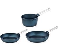 SET DE POÊLES performance Westinghouse - Poêle à frire 24 CM + 28 CM + Casserole 18 CM - Bleu Bleu