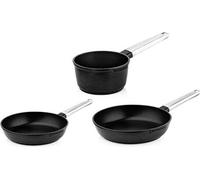 SET DE POÊLES performance Westinghouse - Poêle à frire 24 CM + 28 CM + Casserole 18 CM - Noir Noir