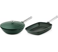SET DE POÊLES performance Westinghouse - Poêle wok 28 CM + Poêle grill 28 CM - Vert Vert