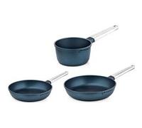 SET DE POÊLES performance Westinghouse - Poêle à frire 24 CM + 28 CM + Casserole 18 CM - Bleu Bleu G