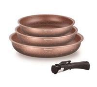 Set de poêles - SHOP-STORY - AM9811 - Aluminium - Poignée amovible - Antiadhésif - 20/24/28 cm