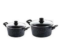 SET DE POÊLES Westinghouse - Casserole 24 CM + 28 CM - Marbre Noir Noir G