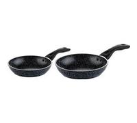SET DE POELES - Poêle à frire 24 CM + 28 CM - Marbre Noir