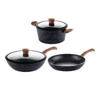 SET DE POÊLES Westinghouse - Poêle wok 30 CM + Poêle à frire 28 CM + Poêle à frire 30 CM - Édition Spéciale Noir G