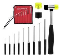 Set de poinçons à rouleaux 9 pièces, perçage, set de coins pour pistolet, armurier et réparations avec sac de transport et marteau, 1,6 mm - 7,9 mm