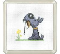 Set de point de croix Heritage Aida "Walkies", modèle de comptage, cgwa1585-a, taille du sous-verre 7,5x7,5cm