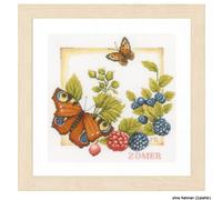 Lanarte - Kit point de croix compté Motif Été - Complet 25 x 25 cm pour adulte