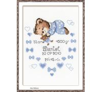 Riolis Kit de broderie au point de croix RI-1124 Naissance Garçon Bleu
