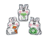 Set de point de croix Riolis "Magnets Sweet Bunnies Set of 3", 4x6cm