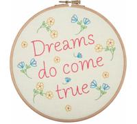 Set de points à main levée avec ancre et cerceau "Princess Collection Linen Dreams to Come True", dia. 20 cm