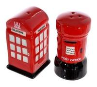 Boîtes Londres Rouge Poste & Téléphone - Set Sel Poivre Céramique -NEW